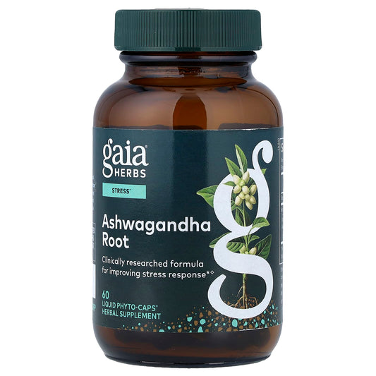Gaia Herbs Ashwagandha Root, 60 Liquid Phyto-Caps