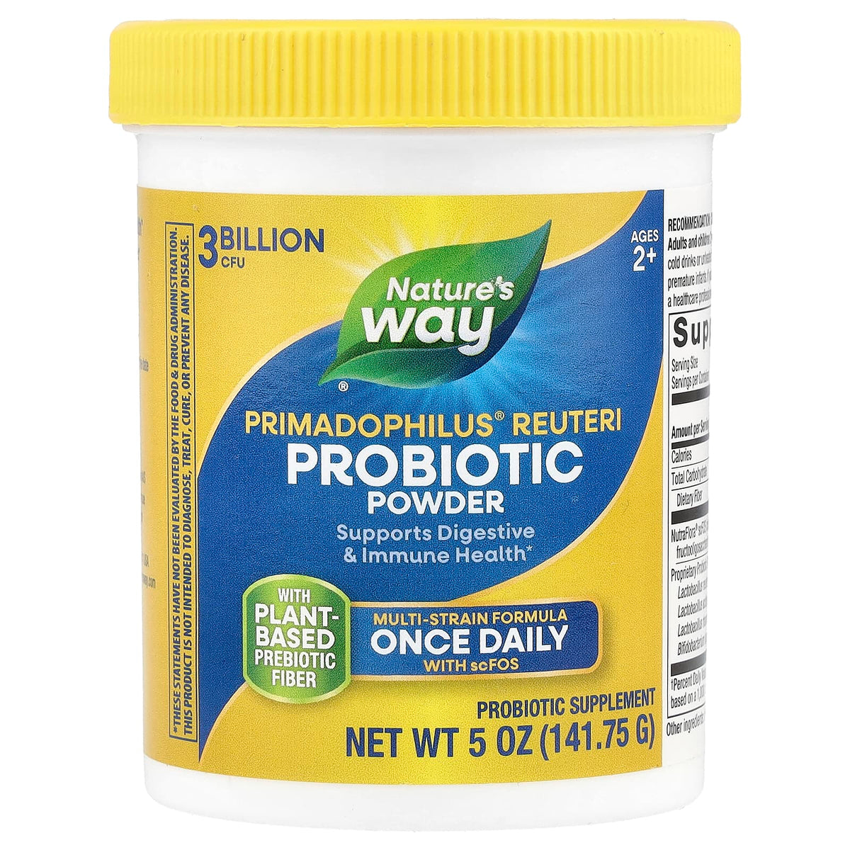 Nature's Way Primadophilus Reuteri Probiotic Powder, 3 Billion CFU, 142 g (5 oz)