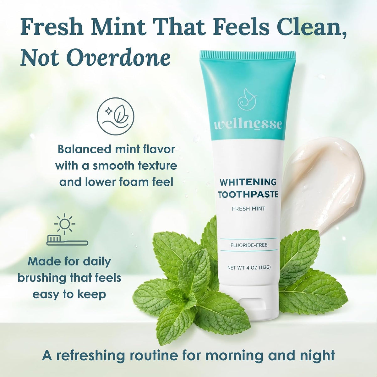 Wellnesse Whitening Toothpaste Fresh Mint 4 oz - view 5