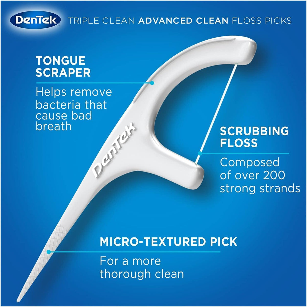 DenTek Triple Clean Floss Picks, Mint, 90 Count - view 4
