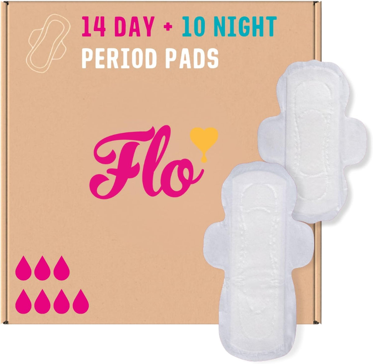 Flo Bamboo Period Pads - 14 Day and 10 Night — product view
