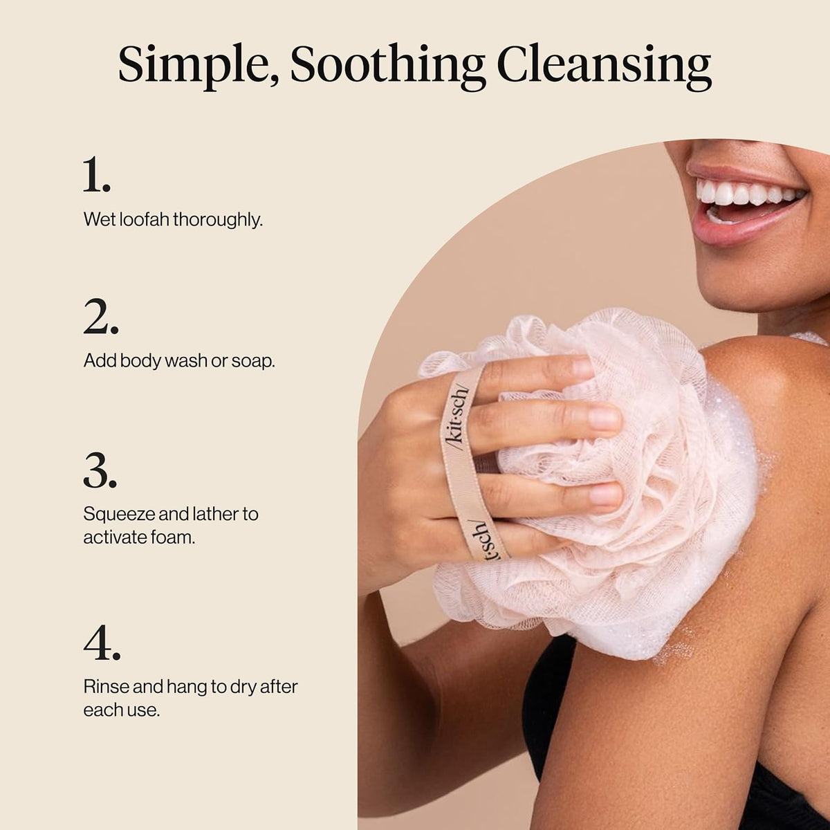 Kitsch Shower Loofah Mesh Body Scrubber, 3 Piece Set - view 6