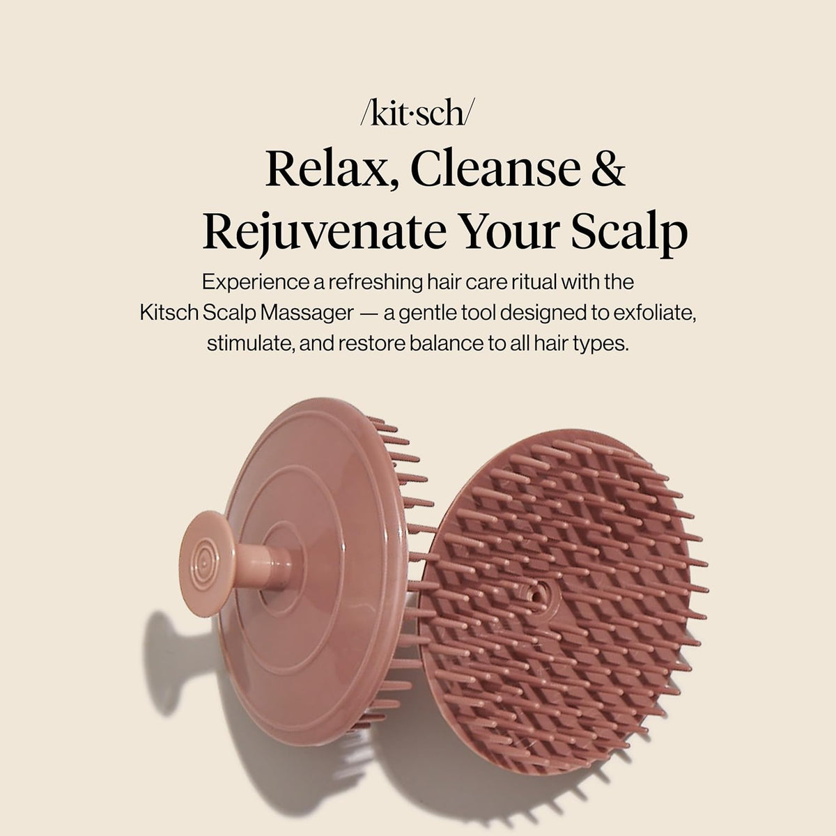 Kitsch Scalp Massager Shampoo Brush, Terracotta - view 3