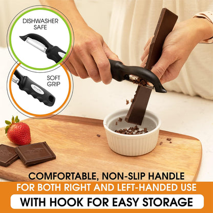 Spring Chef Original Swivel Vegetable Peeler, Soft Grip, Black - view 4