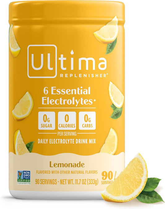 Ultima Replenisher Daily Electrolyte Powder, Lemonade, 90 Servings
