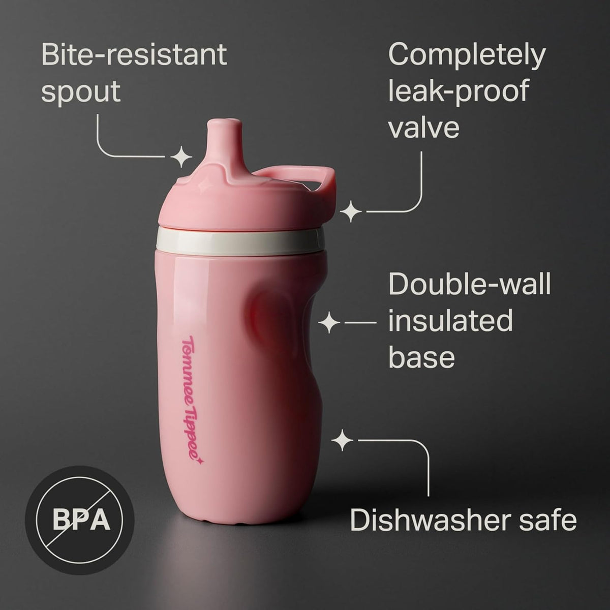 Tommee Tippee Insulated Sporty Spout Toddler Bottle 9oz, 2 Pack, Green/Red - view 3