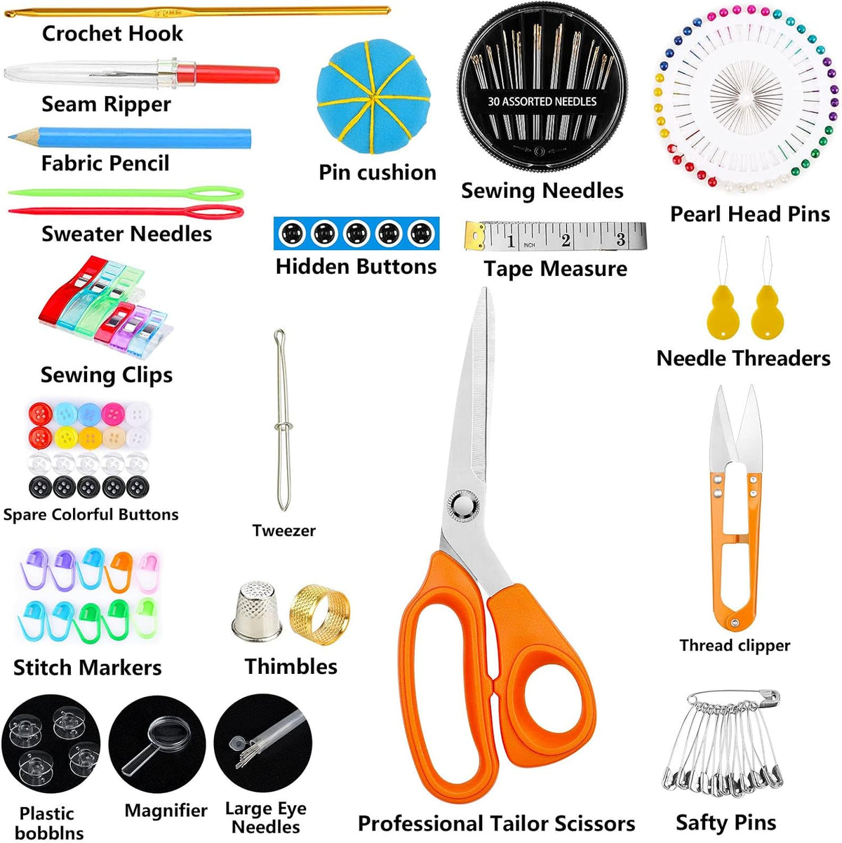 Maxfanay Sewing Kit, 200+ Piece Portable Repair Set for Beginners — alternate product view