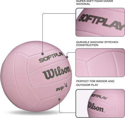 WILSON Soft Play Volleyball, Official Size, Pink - view 3