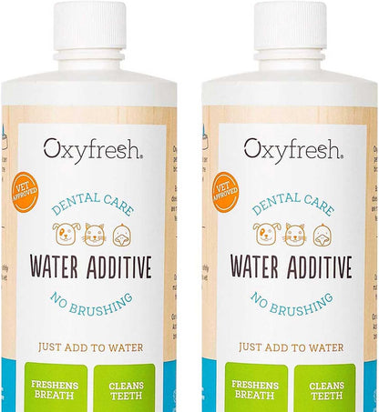 Oxyfresh Premium Pet Dental Care Water Additive for Cats and Dogs, No Brushing