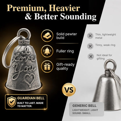 Guardian Bell Good Luck Bell with Keyring and Black Velvet Gift Bag - view 5