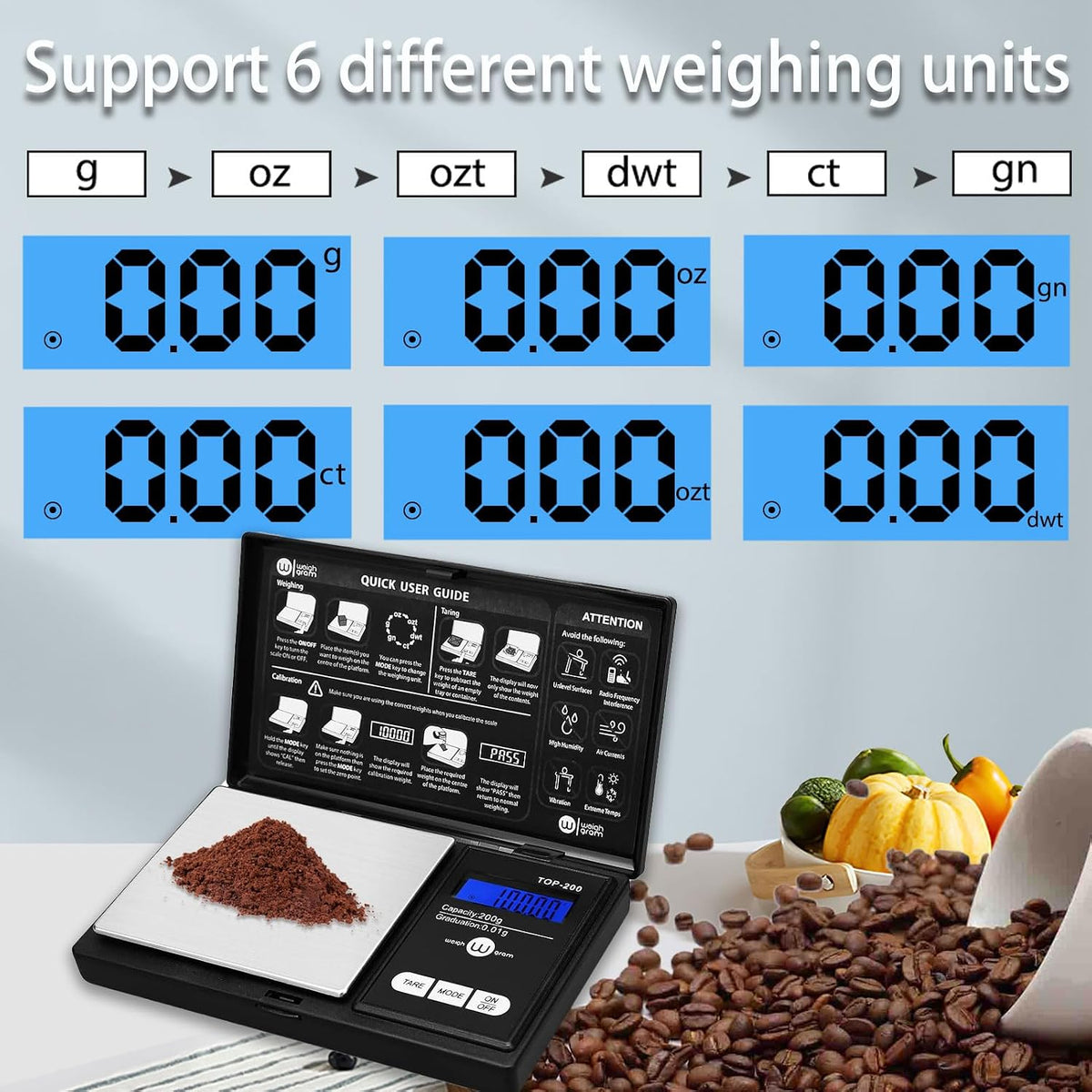 Weigh Gram Digital Pocket Scale 200g x 0.01g with Calibration Weight - view 4