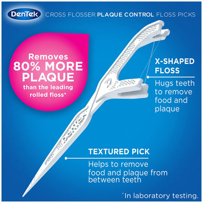 DenTek Cross Flosser Plaque Control Floss Picks, 75 Count, Pack of 3 - view 4