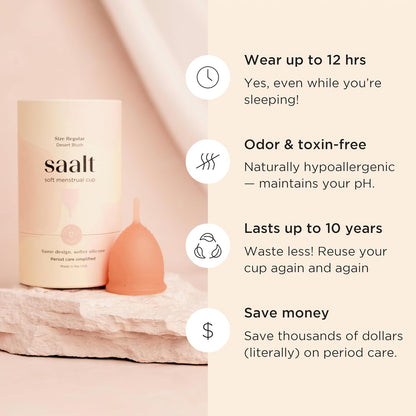 Saalt Soft Menstrual Cup, Small, Desert Blush - view 4