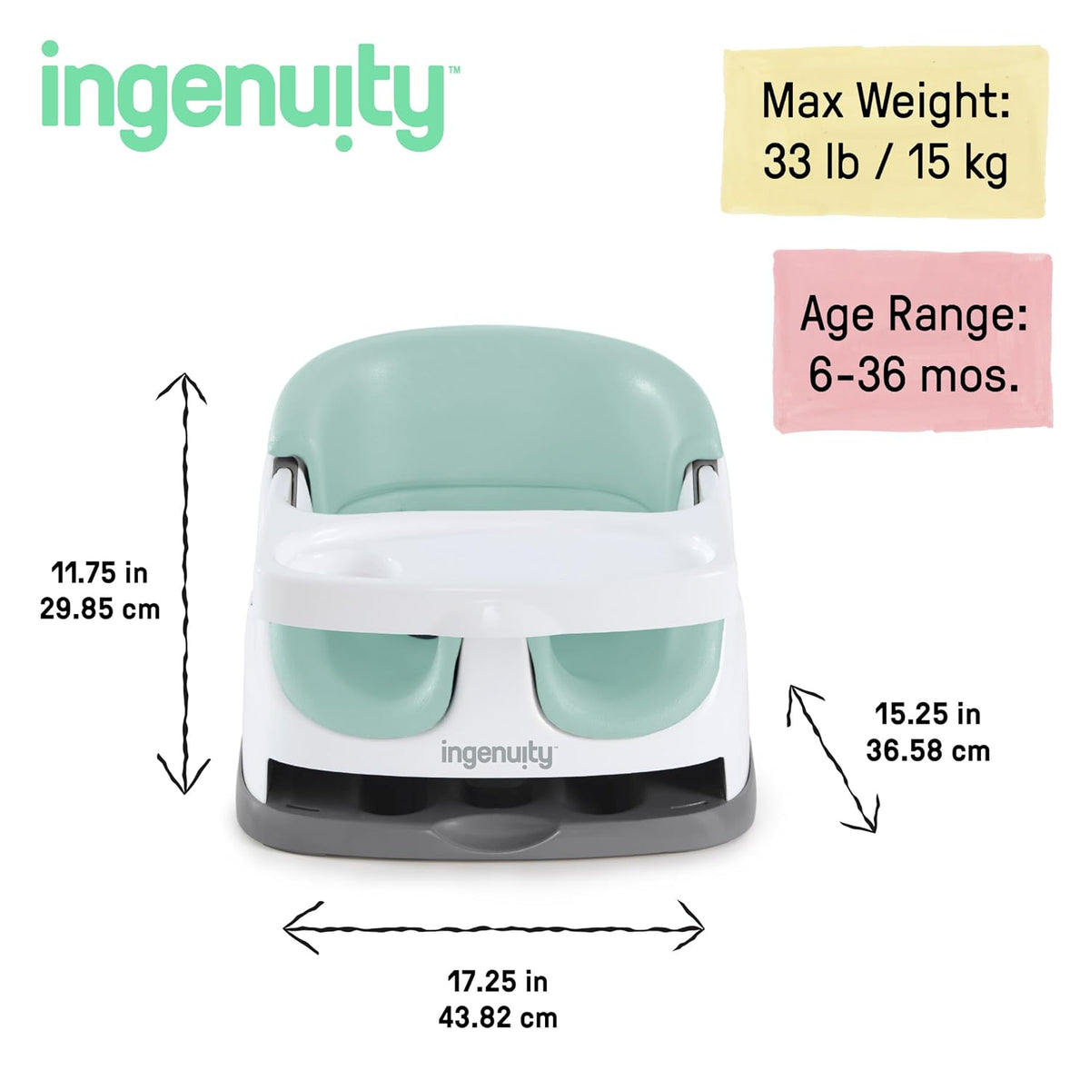 Ingenuity Baby Base 2-in-1 Booster Feeding and Floor Seat - view 6