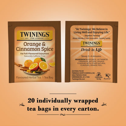 Twinings Orange and Cinnamon Spice Herbal Tea 20 Teabags - view 2
