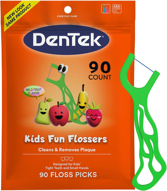 DenTek Kids Fun Flossers, Wild Fruit, 90 Count