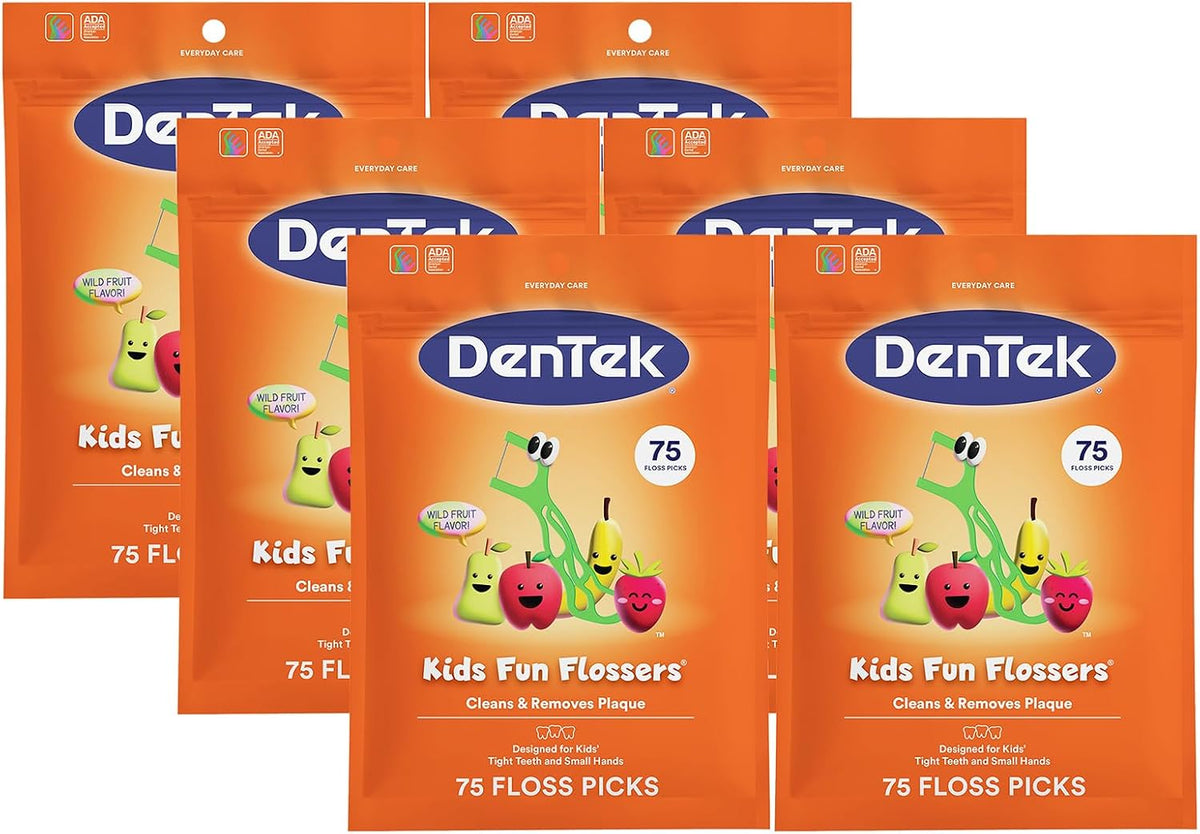 DenTek Kids Flossers Wild Fruit, 75 Count, Pack of 6 — product view