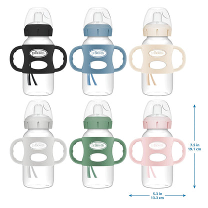Dr. Brown's Wide-Neck Sippy Spout Bottle with Handles, Pink & Ecru, 2 Pack - view 3