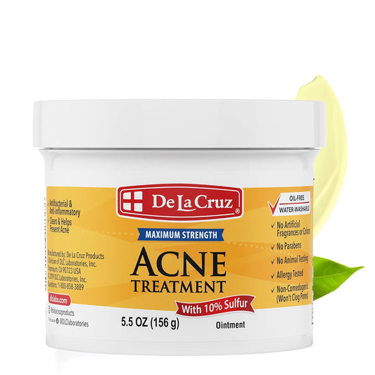 De La Cruz, Acne Treatment Ointment with 10% Sulfur, Maximum Strength, 5.5 oz