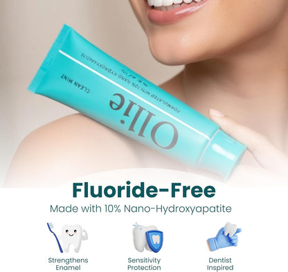 Ollie Fluoride Free Nano Hydroxyapatite Toothpaste, Clean Mint - view 5