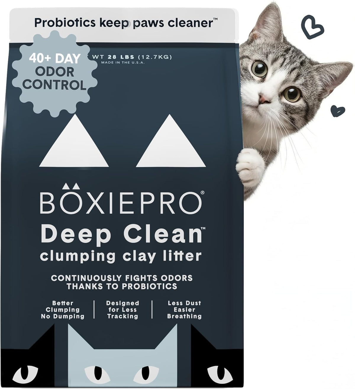Boxie Probiotic Clumping Cat Litter, Unscented, Dust-Free, 28 lb — product view