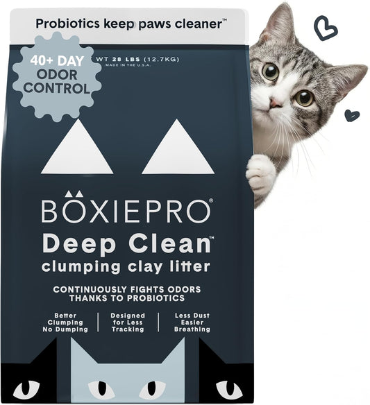 Boxie Probiotic Clumping Cat Litter, Unscented, Dust-Free, 28 lb