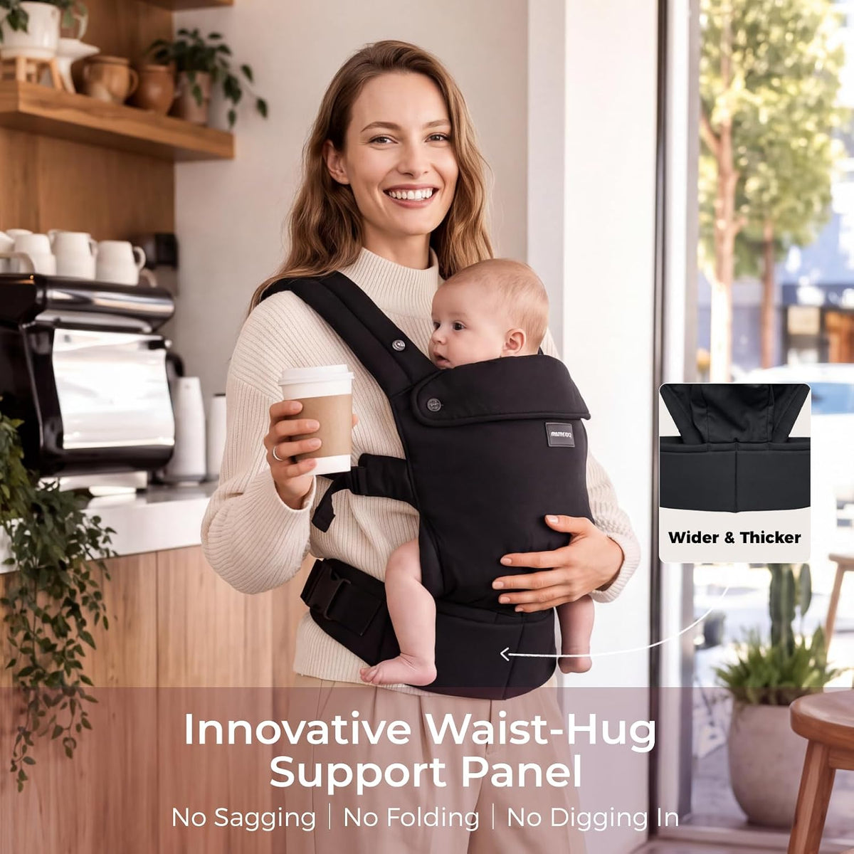 Momcozy PureHug Baby Carrier, 7-45 lbs, Pure Cotton - view 3