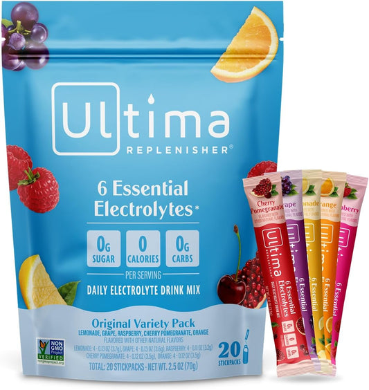 Ultima Replenisher Electrolyte Drink Mix, Original Variety, 20 Stickpacks