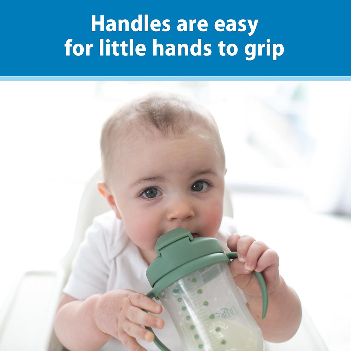 Dr. Brown's Milestones Baby's First Straw Cup, Olive Green - view 2