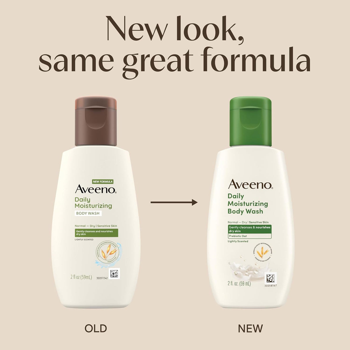 Aveeno Daily Moisturizing Body Wash, Lightly Scented, 2 fl oz (60 ml) - view 2