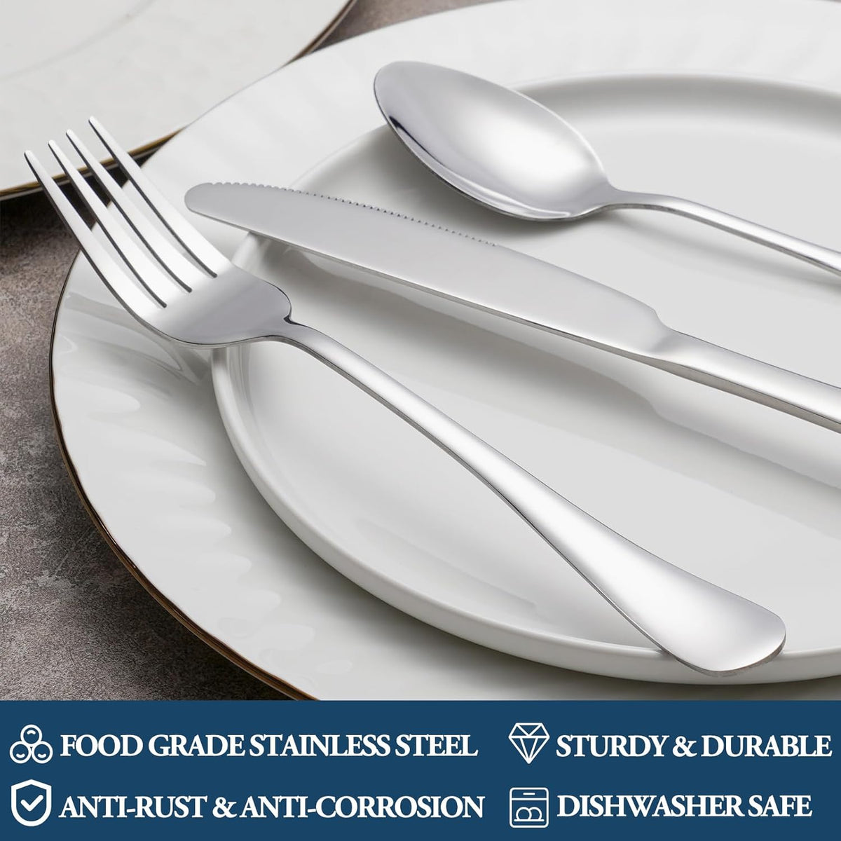 MUTNITT Stainless Steel Dinner Forks, Set of 16 - view 3