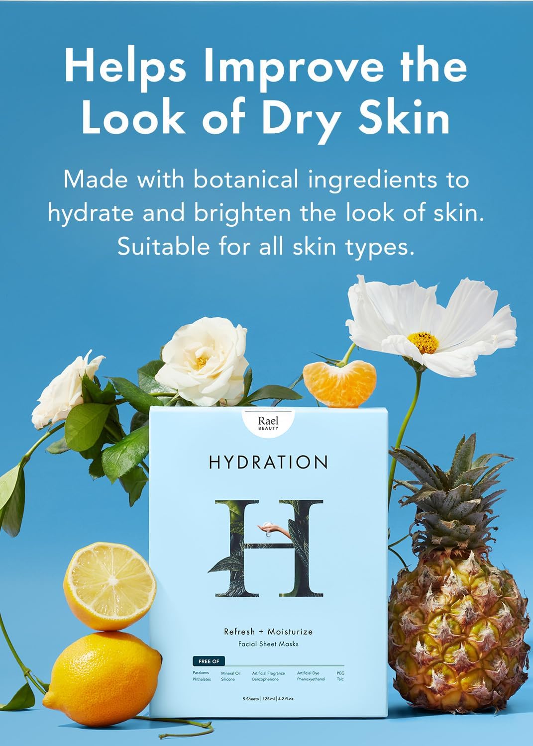 Rael Hydration Face Sheet Masks, Hydrating & Moisturising, 5 Sheets - view 5