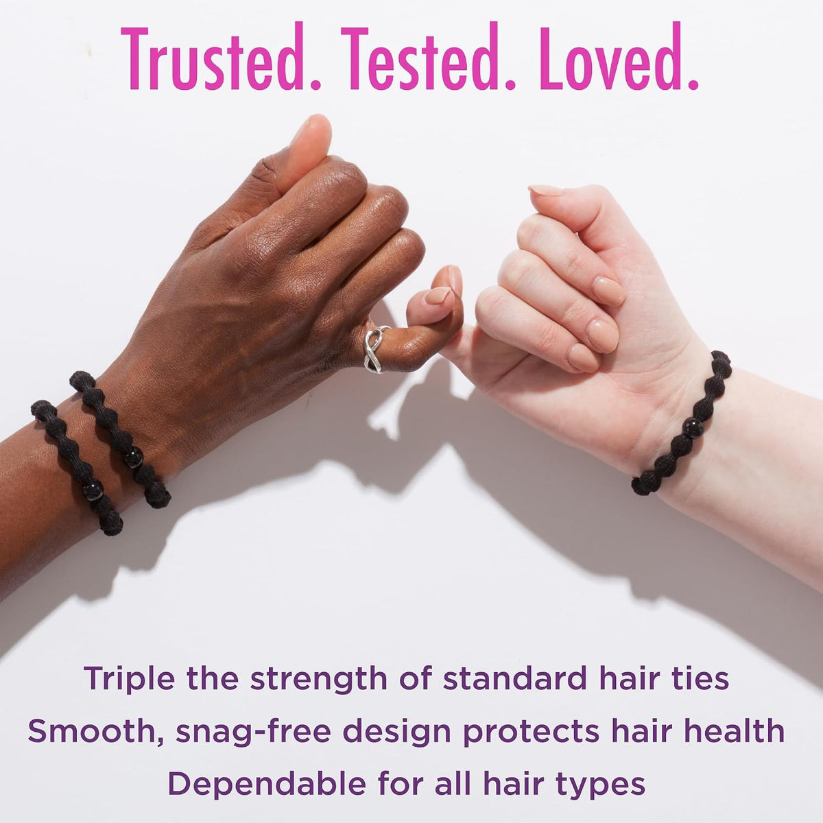 Goody Ouchless Forever Hair Elastics, Black - 10 Count - view 5