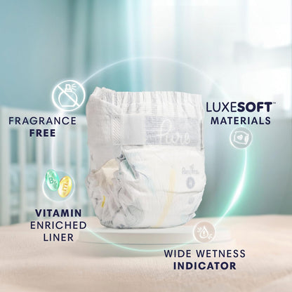 Pampers Pure Baby Nappies, Size 4 (22-37 lbs), 108 Count - view 2
