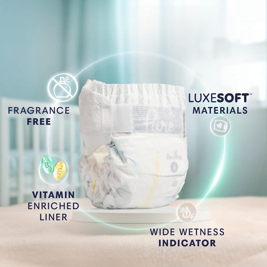 Pampers Pure Nappies, Size 1 (8-14 lbs), 132 Count - view 2
