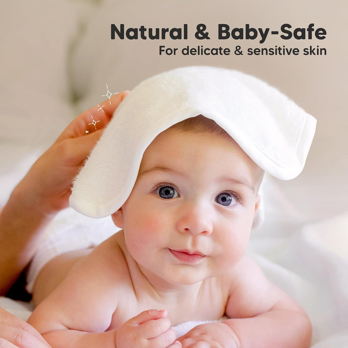 KeaBabies 6-Pack Baby Washcloths, White, 10 x 10 Inch (25 x 25 cm) - view 5
