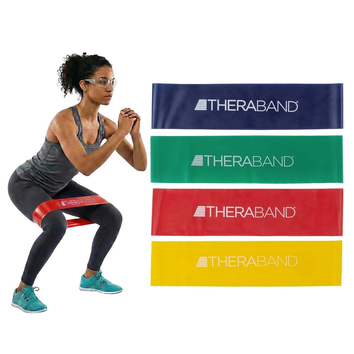 THERABAND Resistance Band Loop Set, 12 Inch, 4 Bands - view 2