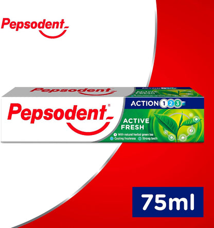 Pepsodent Active Fresh Toothpaste with Fluoride & Calcium, 6 x 75 ml - view 2