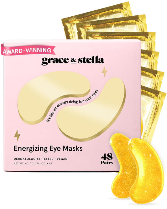 grace & stella Gold Under Eye Gel Patches, 48 Pairs