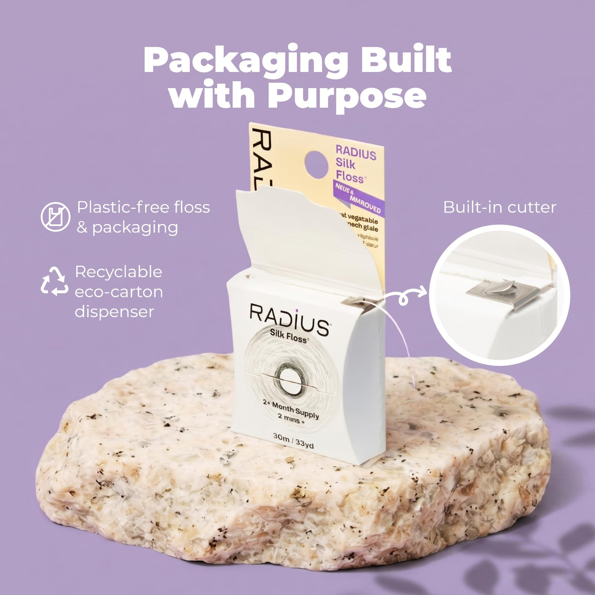 RADIUS Natural Silk Dental Floss, Unscented, 33 Yards (30 m), Pack of 3 - view 5