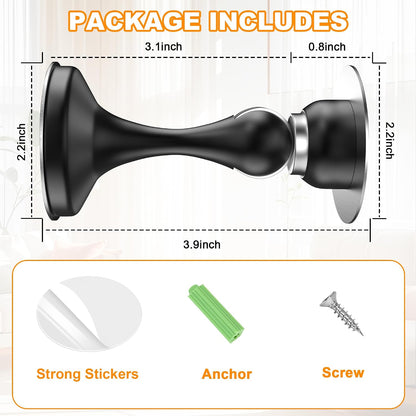 Crosize Magnetic Door Stoppers, 2 Pack, Black Stainless Steel - view 5