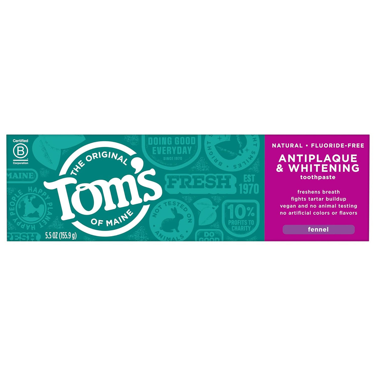 Tom's of Maine Fluoride-Free Antiplaque Whitening Toothpaste, Fennel, 5.5 oz x2 - view 4