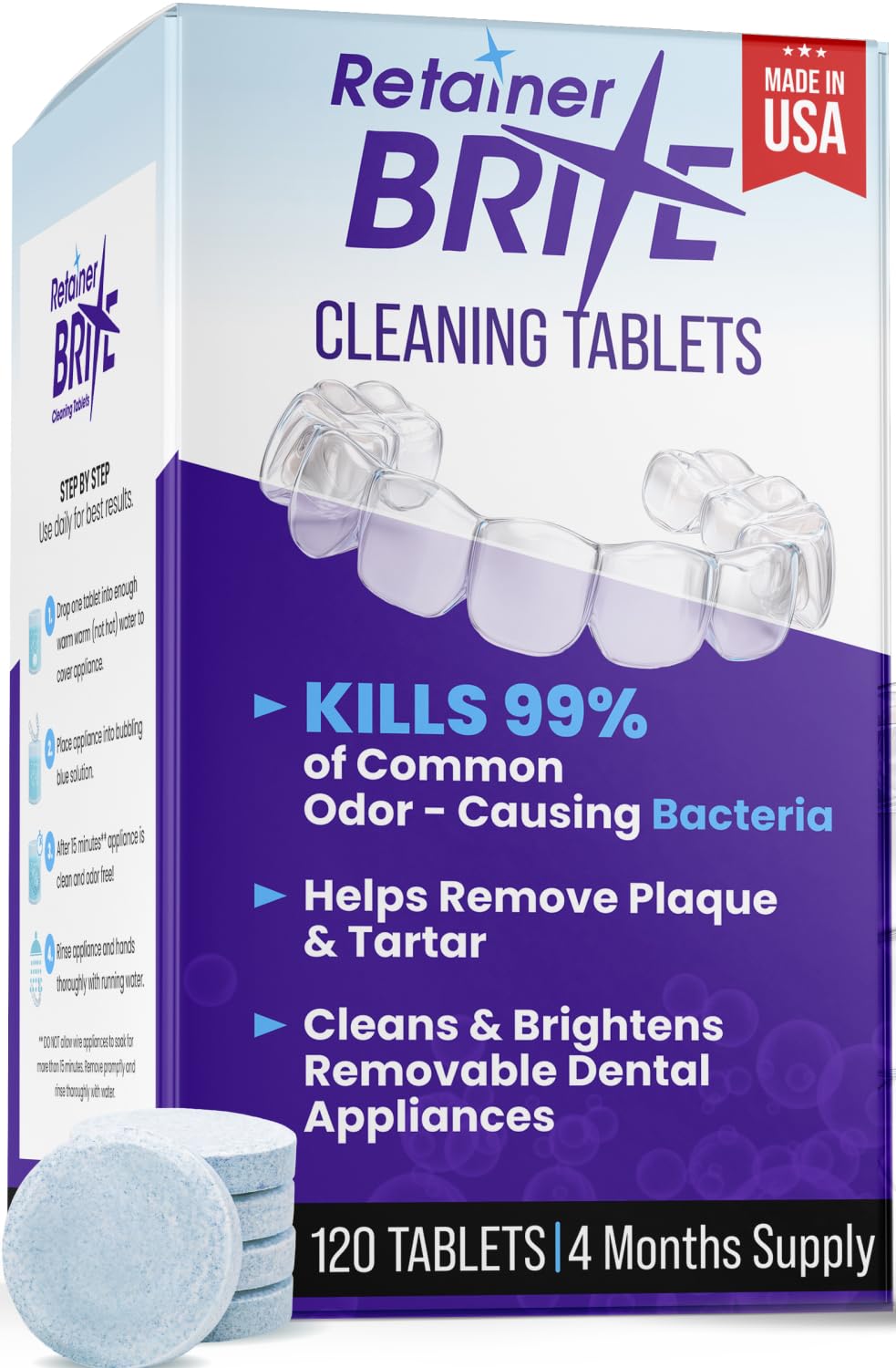 Retainer Brite Cleaning Tablets for Retainers and Aligners, 120 Count — product view