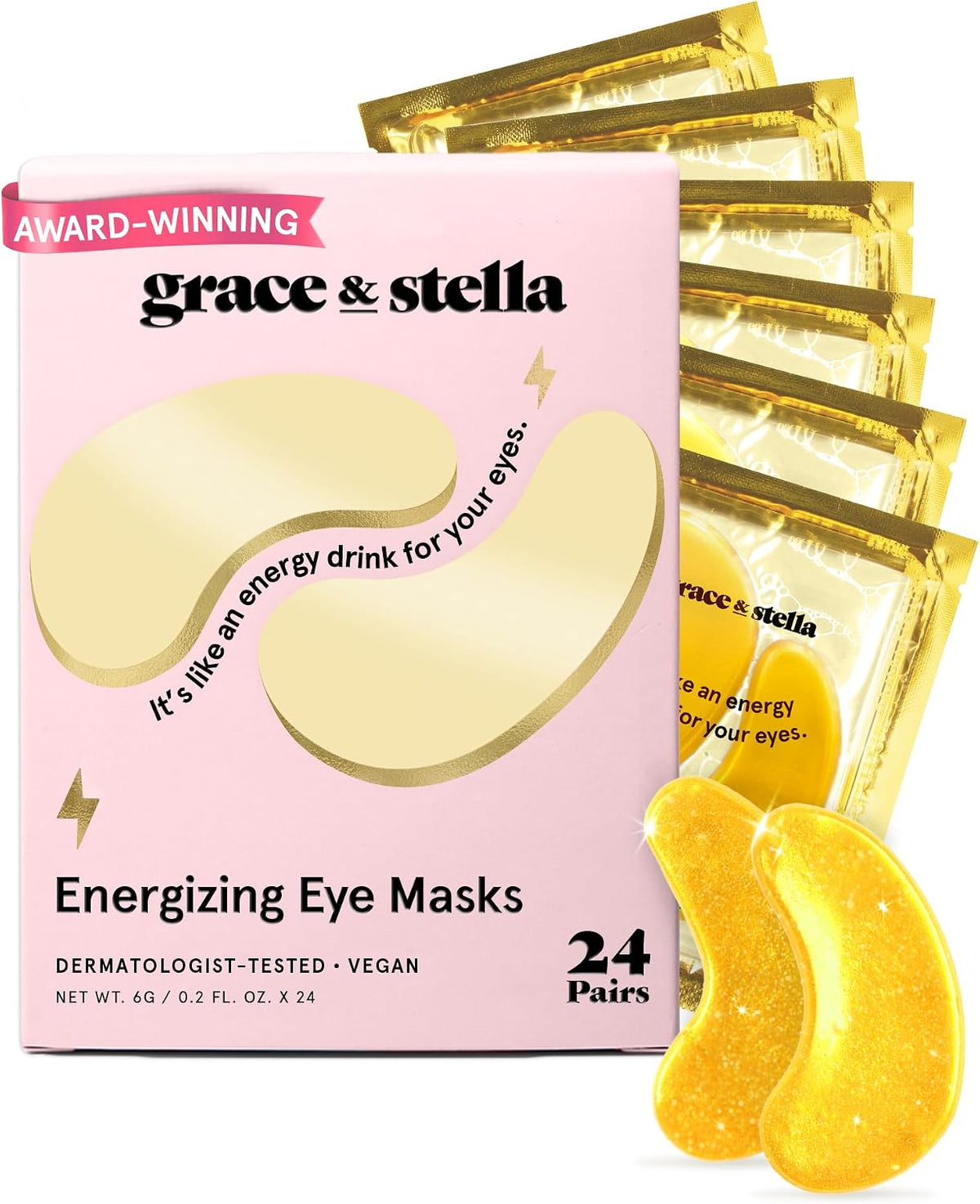 grace & stella Gold Under Eye Gel Patches, 24 Pairs — product view