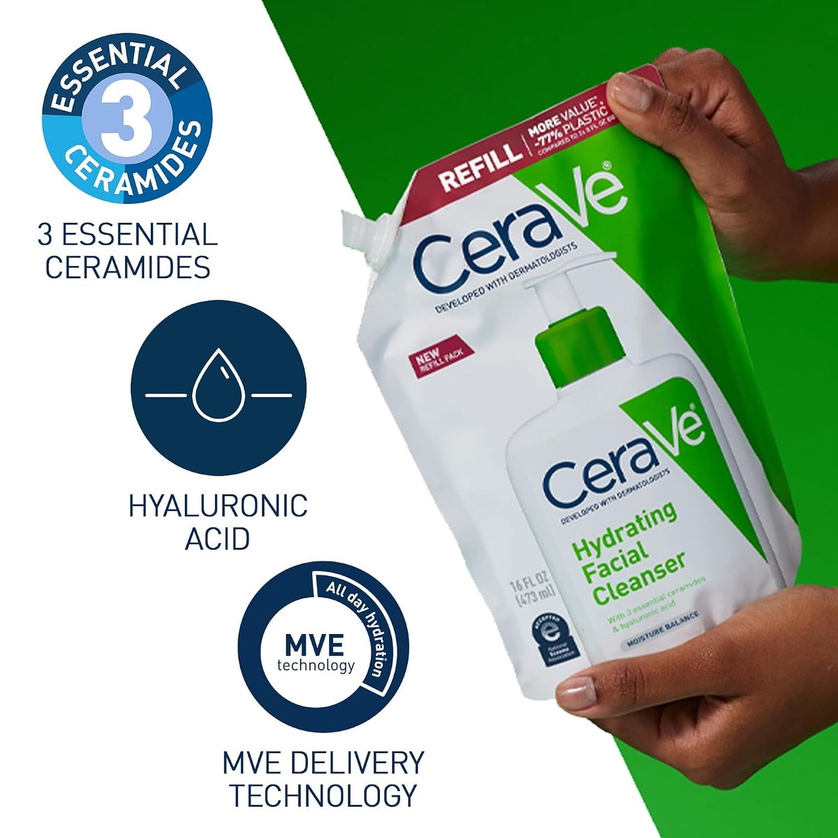 CeraVe Hydrating Cleanser with Hyaluronic Acid 16 oz - view 6