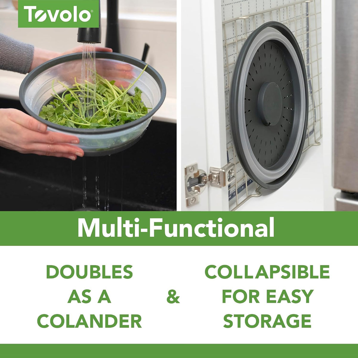 Tovolo Collapsible Microwave Splatter Cover, 10.5 Inch, Charcoal - view 5