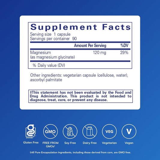 Pure Encapsulations Magnesium (Glycinate), 90 Capsules - view 2