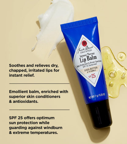 Jack Black Intense Therapy Lip Balm SPF 25 Shea Butter & Vitamin E - soothes dry, chapped lips with SPF 25