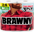 Brawny Tear-A-Square 3-Ply Paper Towels, 2 Triple Rolls