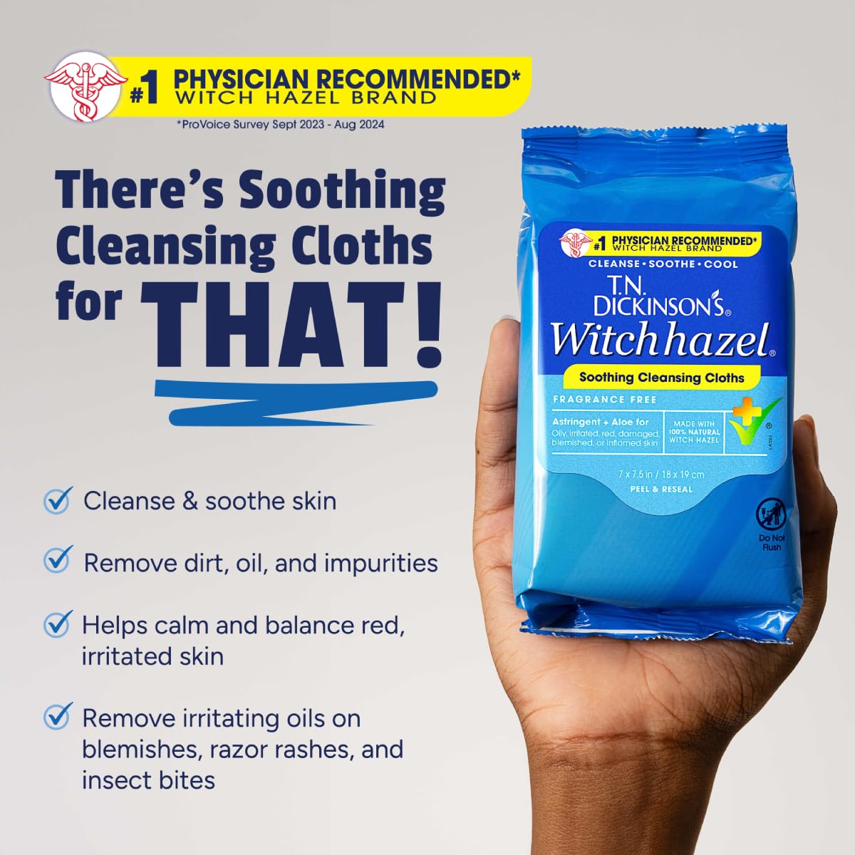 T.N. Dickinson's Witch Hazel Cleansing Cloths, 25 Wipes - view 3